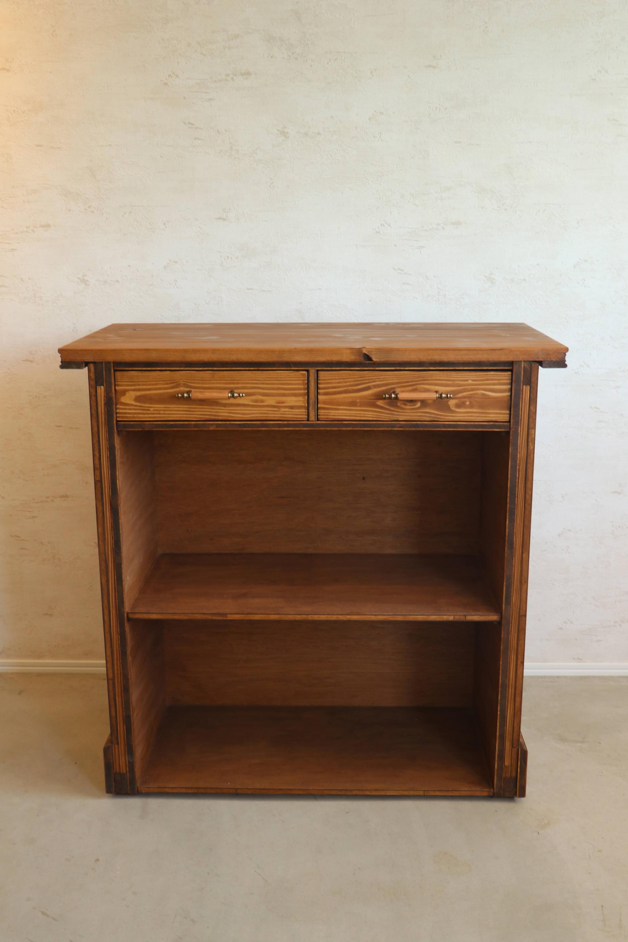 アンティークカウンター レジ台 キャッシャー バーカウンター 受付 サイドテーブル 水槽台 ディスプレイ 店舗什器 | 14枚目